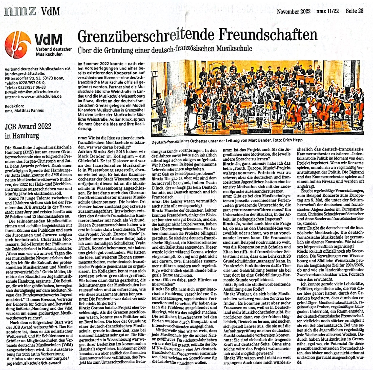 Un concert trinational à Wissembourg